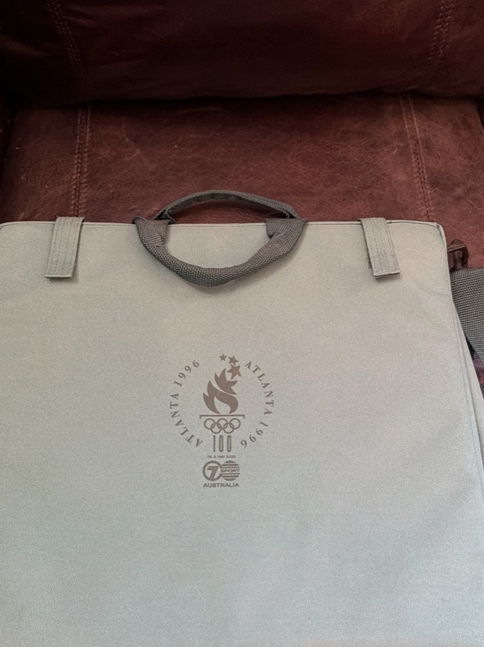 Vintage Green Men's Tote Bag with Atlanta 1996 Olympic Emblem